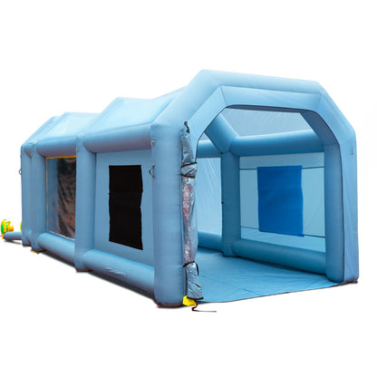 Inflatable Spray Booth Car Paint Tent 20x10x8ft Filter System 2 Blowers