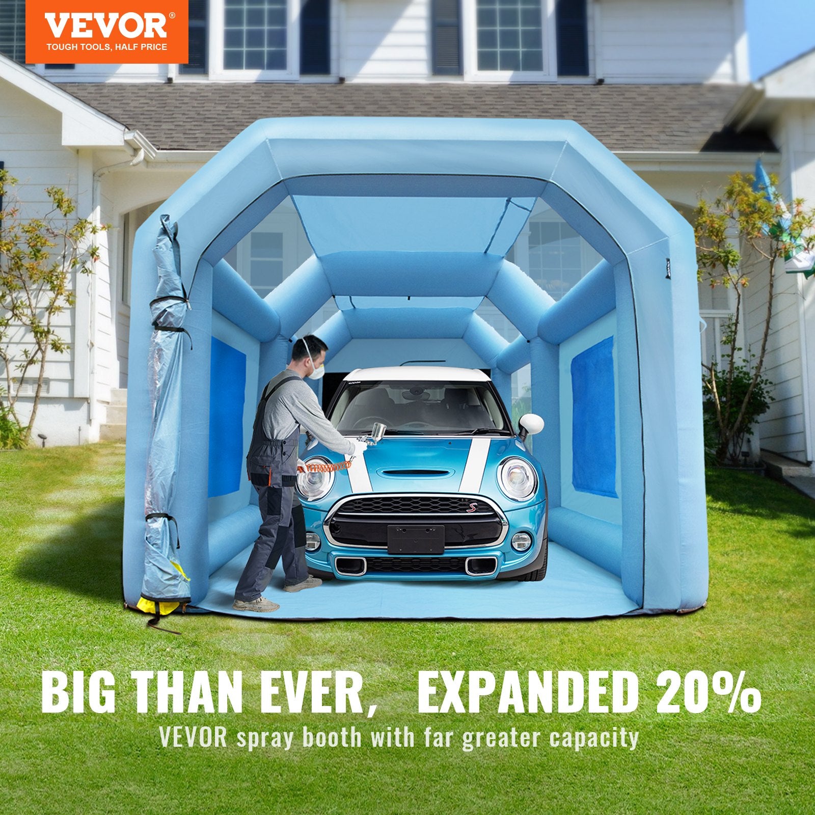 Inflatable Spray Booth Car Paint Tent 20x10x8ft Filter System 2 Blowers - Image 2