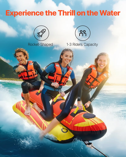 Towable Tubes for Boating 1-3 Riders Inflatable Boat Tubes Towables 510lbs - Image 2
