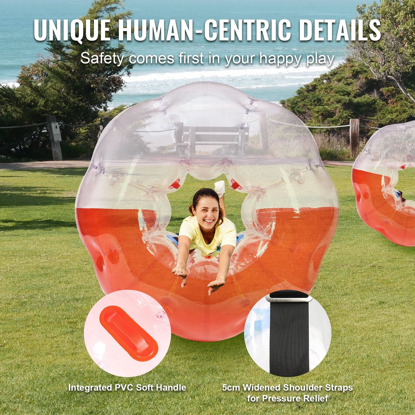Inflatable Bumper Ball 1-Pack, 5FT/1.5M Body Sumo Zorb Balls for Teen & Adult, 0.8mm Thick PVC Human Hamster Bubble Balls for Outdoor Team Gaming Play, Bumper Bopper Toys for Garden, Yard, Park - Image 4