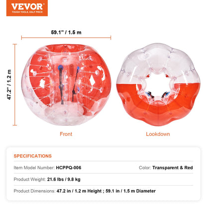 Inflatable Bumper Ball 1-Pack, 5FT/1.5M Body Sumo Zorb Balls for Teen & Adult, 0.8mm Thick PVC Human Hamster Bubble Balls for Outdoor Team Gaming Play, Bumper Bopper Toys for Garden, Yard, Park - Image 7