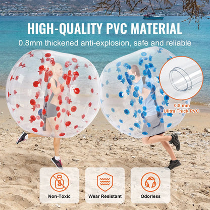 Inflatable Bumper Balls 2-Pack, 5FT/1.5M Body Sumo Zorb Balls for Teen & Adult, 0.8mm Thick PVC Human Hamster Bubble Balls for Outdoor Team Gaming Play, Bumper Bopper Toys for Garden, Yard, Park - Image 2