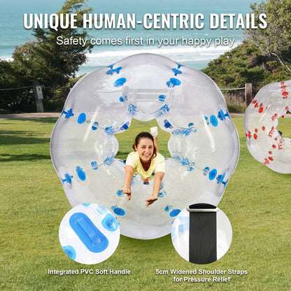 Inflatable Bumper Balls 2-Pack, 5FT/1.5M Body Sumo Zorb Balls for Teen & Adult, 0.8mm Thick PVC Human Hamster Bubble Balls for Outdoor Team Gaming Play, Bumper Bopper Toys for Garden, Yard, Park - Image 4