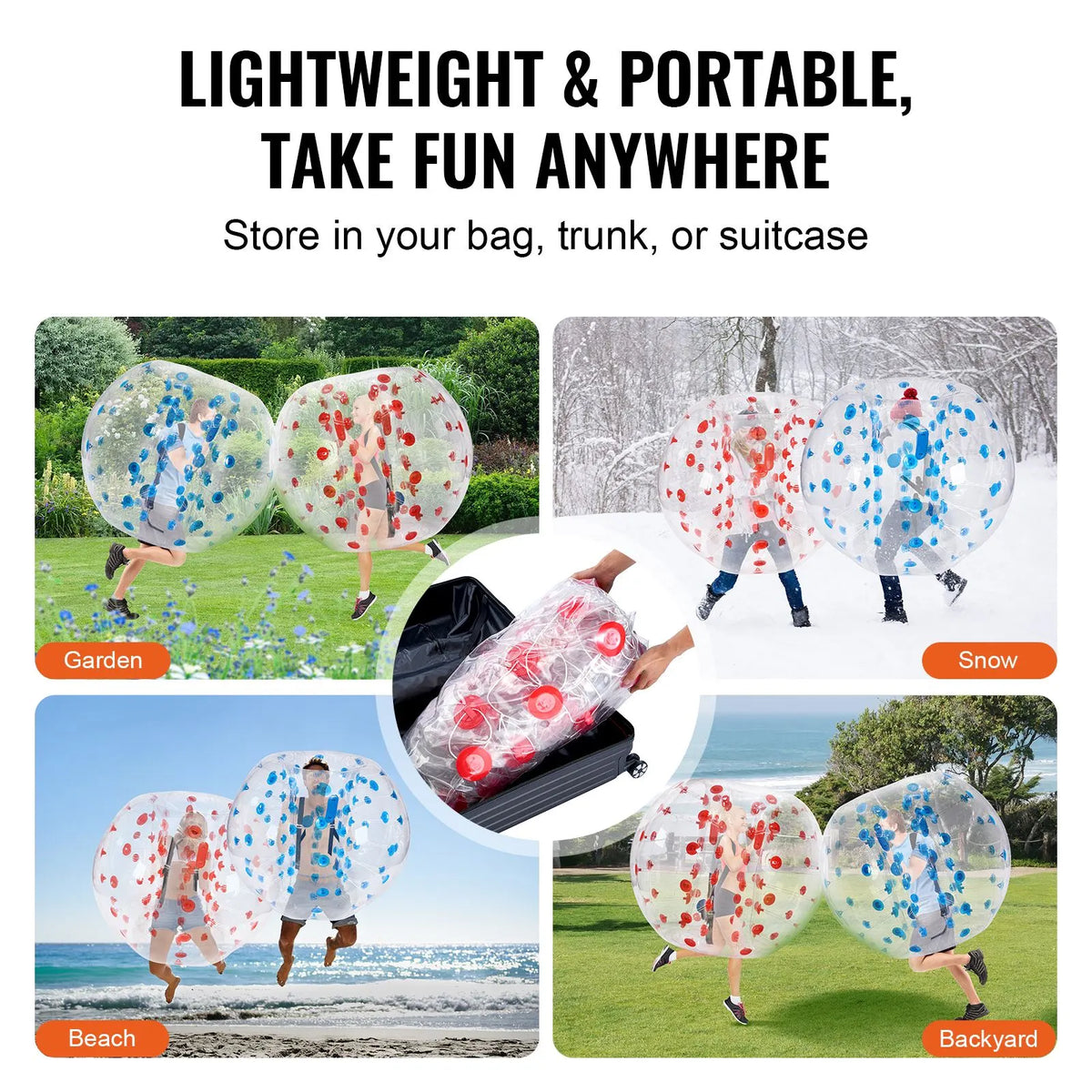 Inflatable Bumper Balls 2-Pack, 5FT/1.5M Body Sumo Zorb Balls for Teen & Adult, 0.8mm Thick PVC Human Hamster Bubble Balls for Outdoor Team Gaming Play, Bumper Bopper Toys for Garden, Yard, Park - Image 6