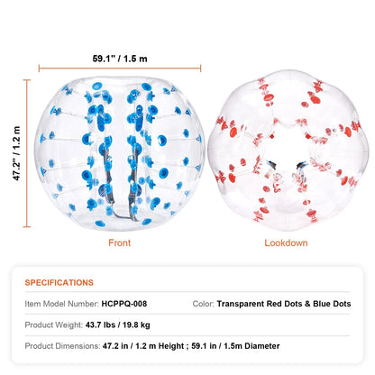 Inflatable Bumper Balls 2-Pack, 5FT/1.5M Body Sumo Zorb Balls for Teen & Adult, 0.8mm Thick PVC Human Hamster Bubble Balls for Outdoor Team Gaming Play, Bumper Bopper Toys for Garden, Yard, Park - Image 7