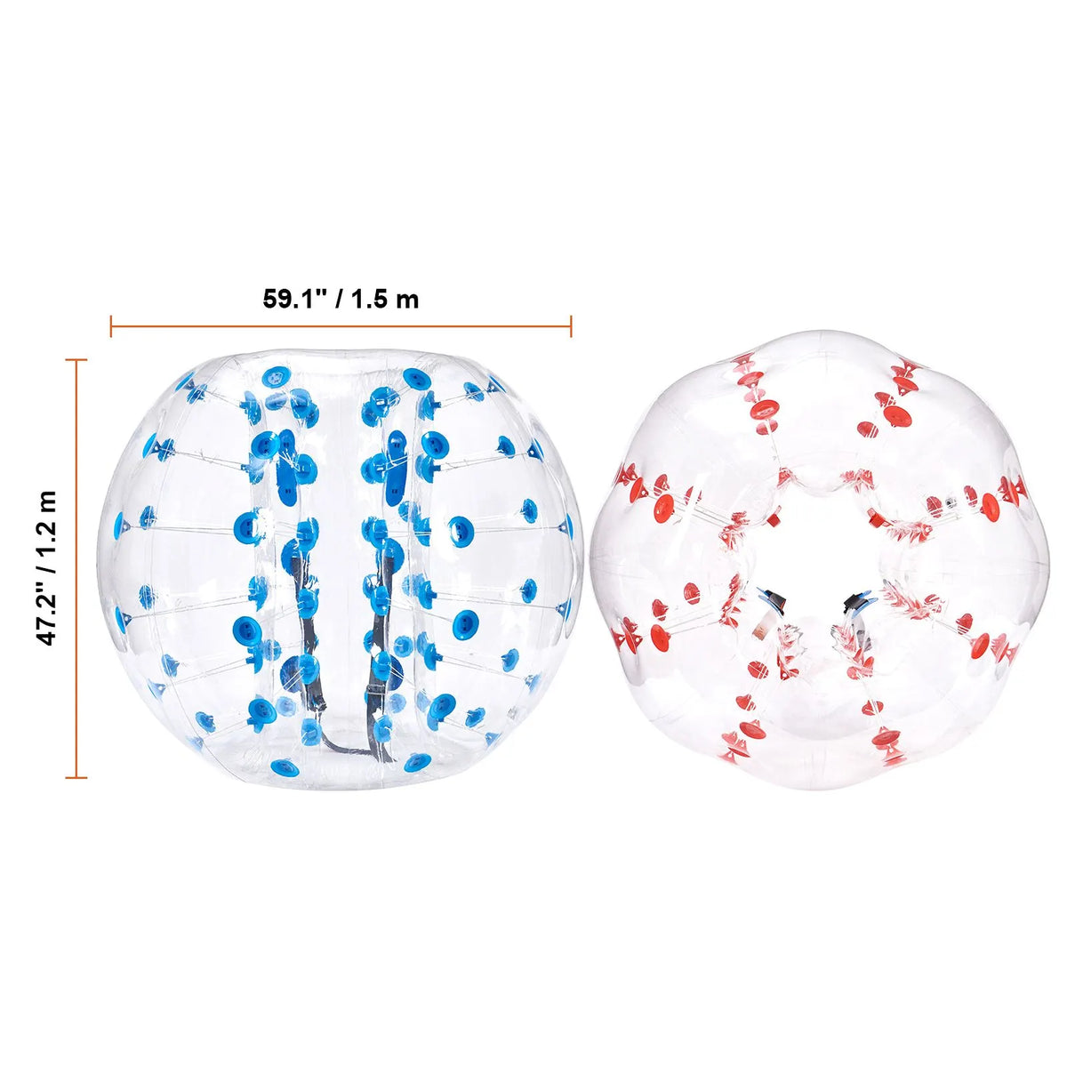 Inflatable Bumper Balls 2-Pack, 5FT/1.5M Body Sumo Zorb Balls for Teen & Adult, 0.8mm Thick PVC Human Hamster Bubble Balls for Outdoor Team Gaming Play, Bumper Bopper Toys for Garden, Yard, Park - Image 8