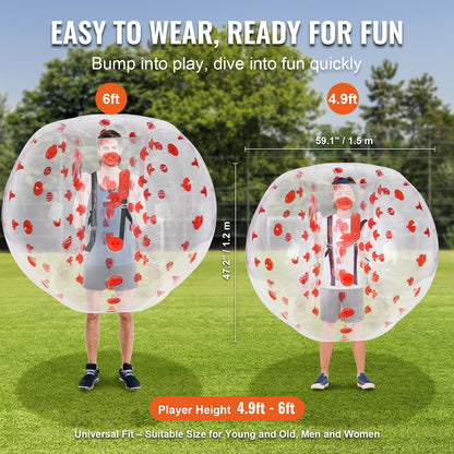 Inflatable Bumper Ball 1-Pack, 5FT/1.5M Body Sumo Zorb Balls for Teen & Adult, 0.8mm Thick PVC Human Hamster Bubble Balls for Outdoor Team Gaming Play, Bumper Bopper Toys for Garden, Yard, Park - Image 3