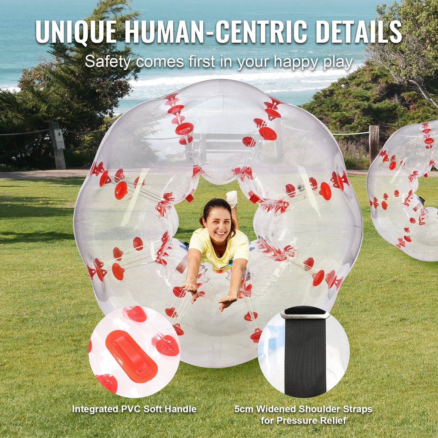 Inflatable Bumper Ball 1-Pack, 5FT/1.5M Body Sumo Zorb Balls for Teen & Adult, 0.8mm Thick PVC Human Hamster Bubble Balls for Outdoor Team Gaming Play, Bumper Bopper Toys for Garden, Yard, Park - Image 4