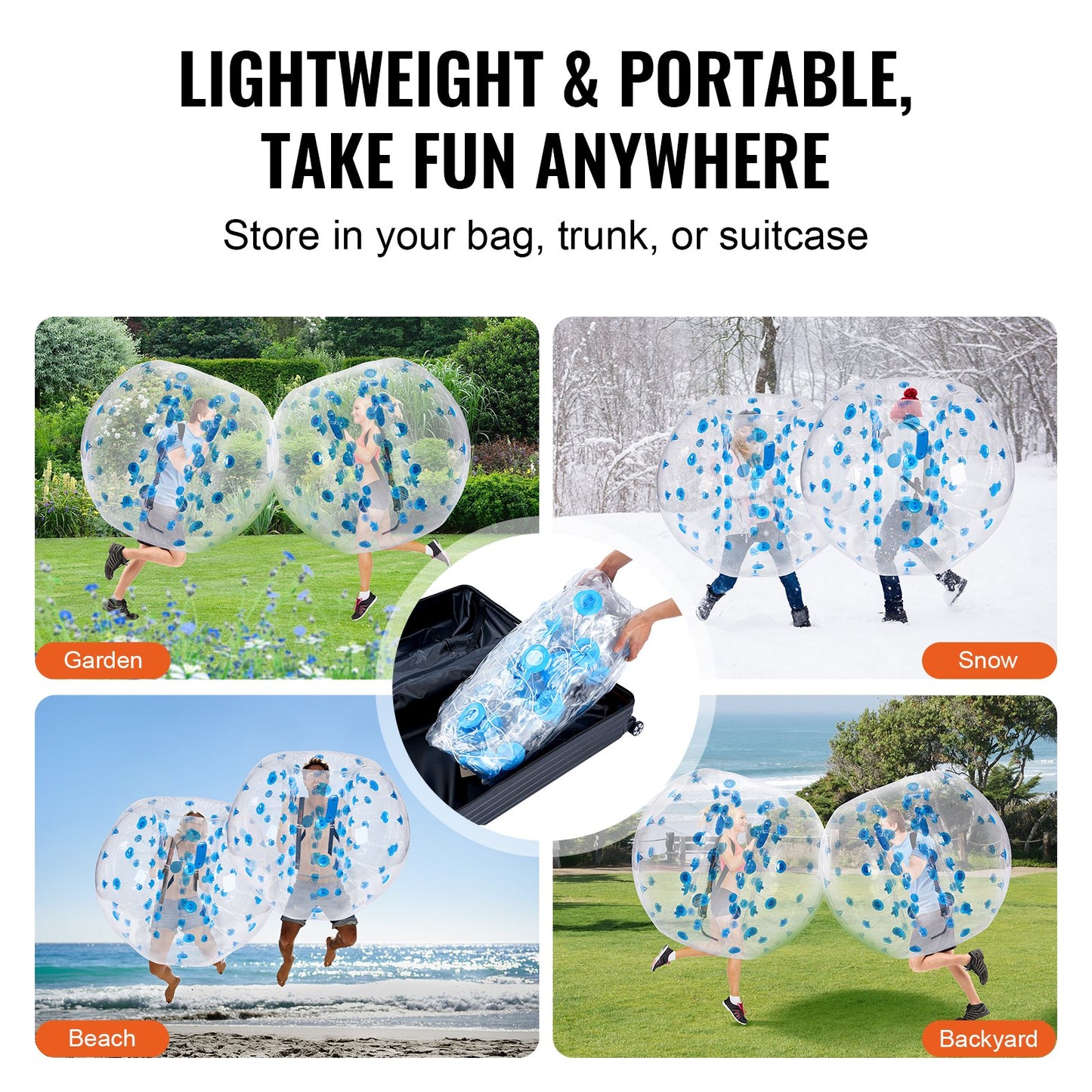 Inflatable Bumper Ball 1-Pack, 5FT/1.5M Body Sumo Zorb Balls for Teen & Adult, 0.8mm Thick PVC Human Hamster Bubble Balls for Outdoor Team Gaming Play, Bumper Bopper Toys for Garden, Yard, Park - Image 6
