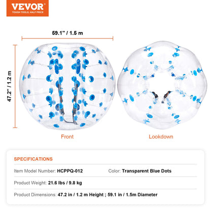 Inflatable Bumper Ball 1-Pack, 5FT/1.5M Body Sumo Zorb Balls for Teen & Adult, 0.8mm Thick PVC Human Hamster Bubble Balls for Outdoor Team Gaming Play, Bumper Bopper Toys for Garden, Yard, Park - Image 7