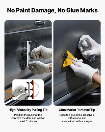 Dent Puller Kit, 60 PCS Paintless Dent Removal Kit with Golden Lifter, Bridge Puller, Rubber Hammer, Glue Gun, Auto Body Hail Damage Repair Remover Tools for Car Refrigerator Door Ding Repair - Image 6