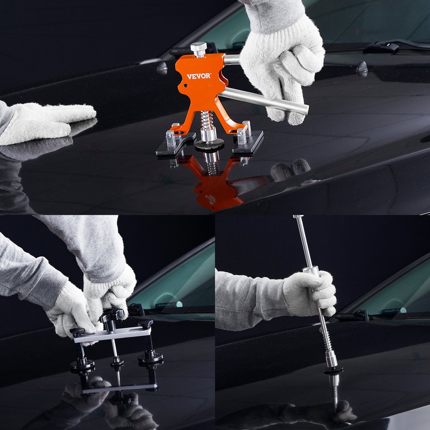 69 PCS Dent Repair Kit, Auto Car Body Paintless Dent Removal Tool Kit, Golden Lifter, Bridge Puller, Slide Hammer Tool Kit for Automobile Body, Washing Machine, Refrigerator - Image 8