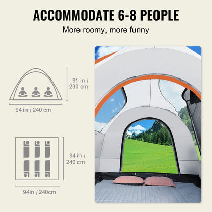 SUV Camping Tent, 8'-8' SUV Tent Attachment for Camping with Rain Layer and Carry Bag, PU2000mm Double Layer Truck Tent, Accommodate 6-8 Person, Rear Tent for Van Hatch Tailgate - Image 3