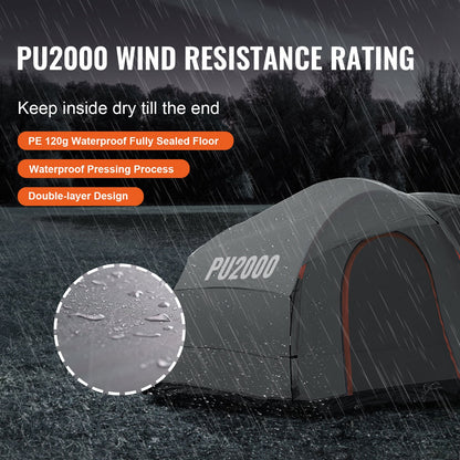 SUV Camping Tent, 8'-8' SUV Tent Attachment for Camping with Rain Layer and Carry Bag, PU2000mm Double Layer Truck Tent, Accommodate 6-8 Person, Rear Tent for Van Hatch Tailgate - Image 4