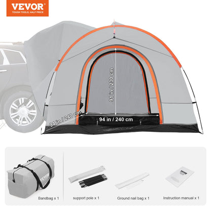 SUV Camping Tent, 8'-8' SUV Tent Attachment for Camping with Rain Layer and Carry Bag, PU2000mm Double Layer Truck Tent, Accommodate 6-8 Person, Rear Tent for Van Hatch Tailgate - Image 7
