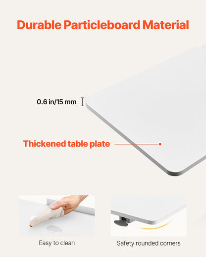 Overbed Table, Mobile Bed Side Table with Flip Desktop and 4 Hidden Wheels, Height & Angle Adjustable Rolling Laptop Desk with Cup Holder, Portable Over Bed Desk for Home, Office, Study, White - Image 6