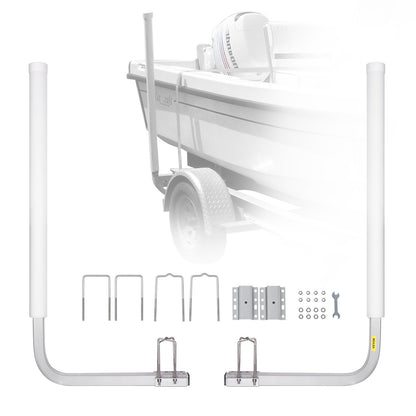 Boat Trailer Guide, 1016mm Adjustable Design Trailer Guide Poles, 2PCS High-Hardness Steel Trailer Guide-Ons, Trailer Guides with PVC Pipe Posts, for Ski Boat, Fishing Boat or Sailboat Trailer
