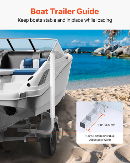 Boat Trailer Guide, 1016mm Adjustable Design Trailer Guide Poles, 2PCS High-Hardness Steel Trailer Guide-Ons, Trailer Guides with PVC Pipe Posts, for Ski Boat, Fishing Boat or Sailboat Trailer - Image 2