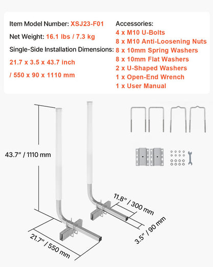 Boat Trailer Guide, 1016mm Adjustable Design Trailer Guide Poles, 2PCS High-Hardness Steel Trailer Guide-Ons, Trailer Guides with PVC Pipe Posts, for Ski Boat, Fishing Boat or Sailboat Trailer - Image 7