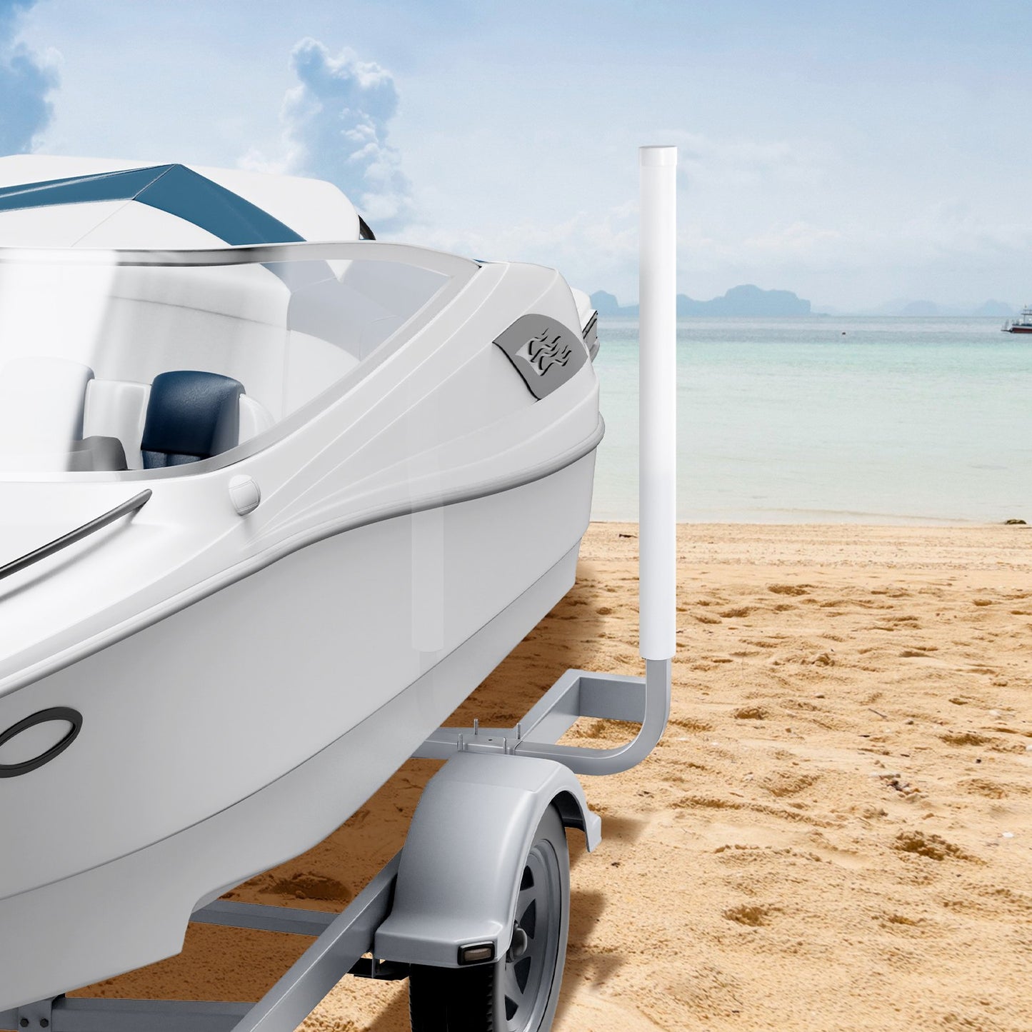 Boat Trailer Guide, 1016mm Adjustable Design Trailer Guide Poles, 2PCS High-Hardness Steel Trailer Guide-Ons, Trailer Guides with PVC Pipe Posts, for Ski Boat, Fishing Boat or Sailboat Trailer - Image 8