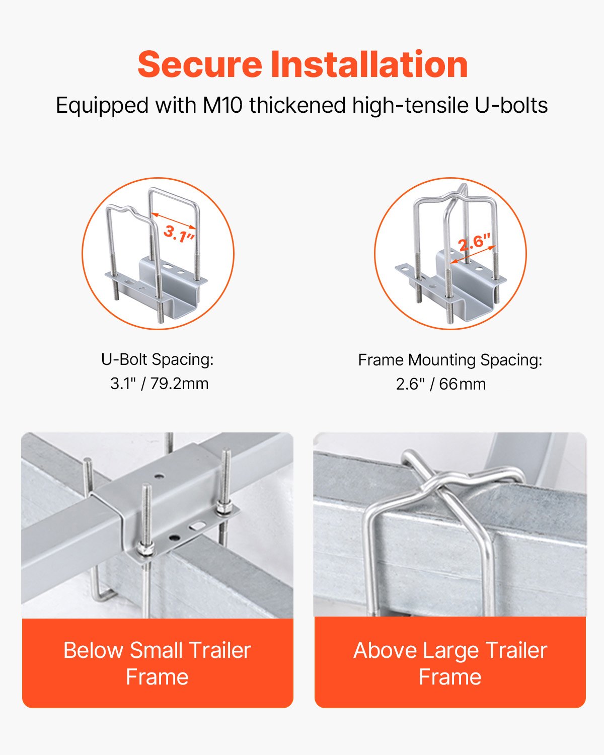Boat Trailer Guide, 1219.2mm Adjustable Design Trailer Guide Poles, 2PCS High-Hardness Steel Trailer Guide-Ons, Trailer Guides with PVC Pipes, for Ski Boat, Fishing Boat or Sailboat Trailer - Image 3