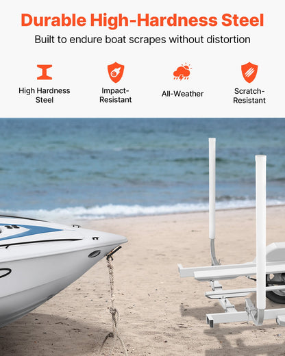 Boat Trailer Guide, 1219.2mm Adjustable Design Trailer Guide Poles, 2PCS High-Hardness Steel Trailer Guide-Ons, Trailer Guides with PVC Pipes, for Ski Boat, Fishing Boat or Sailboat Trailer - Image 4