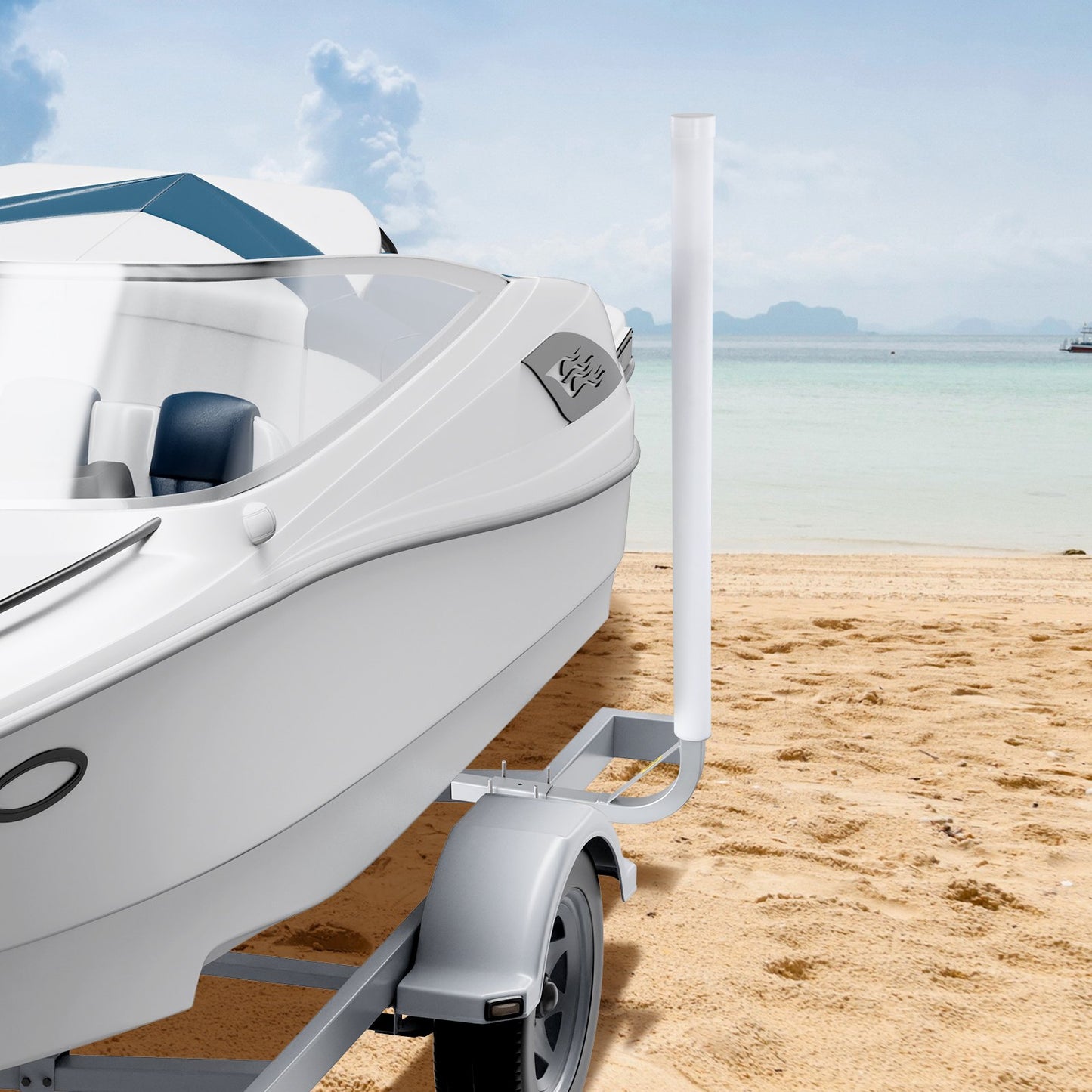 Boat Trailer Guide, 1219.2mm Adjustable Design Trailer Guide Poles, 2PCS High-Hardness Steel Trailer Guide-Ons, Trailer Guides with PVC Pipes, for Ski Boat, Fishing Boat or Sailboat Trailer - Image 8