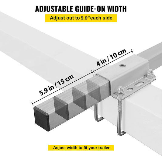 Boat Trailer Guide on, 24\", One Pair Trailer Pontoon Bunk Board Guide-ons, Steel Trailer Guides, Complete Mounting Accessories Included, for Ski Boat, Fishing Boat or Sailboat Trailer - Image 3