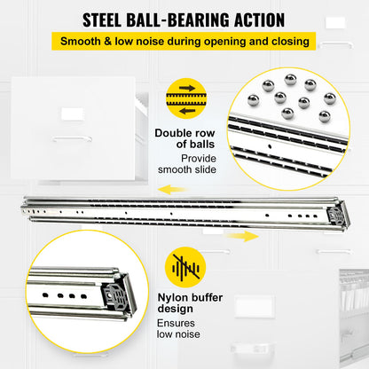 Drawer Slide Soft Close Drawer 1Pair 48" Ball Bearing Full Extension 500lb - Image 4