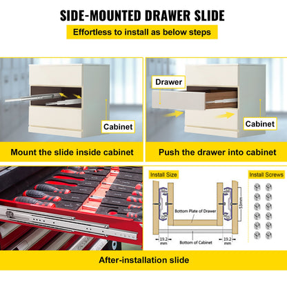 Drawer Slide Soft Close Drawer 1Pair 48" Ball Bearing Full Extension 500lb - Image 6