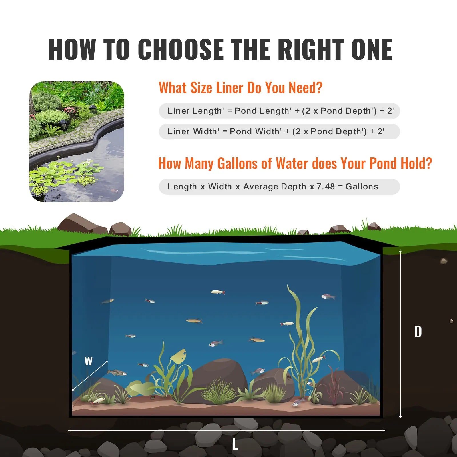 Pond Liner Fish Liner 10 x 15 ft 45 Mil EPDM Easy Cutting Underlayment - Image 6