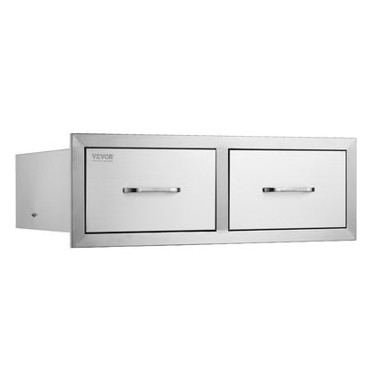 Outdoor Kitchen Drawers 30" W x 10" H x 20" D, Horizontal Double BBQ Access Drawers Stainless Steel with Handle, BBQ Island Drawers for Outdoor Kitchens or Patio Grill Station - Image 9