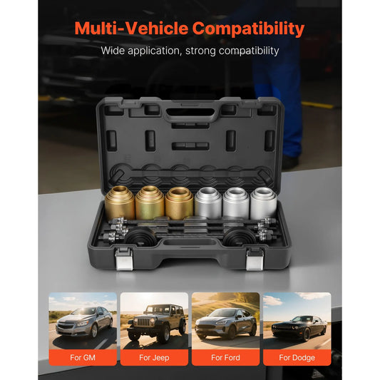 Pull and Press Sleeve Kit, 26 PCS, Steel Bush Removal Insertion Sleeve Tools with Carrying Case, Compatible with LCV and HGV Engines, for Removing and Installing Bushings, Bearings, and Seals - Image 2