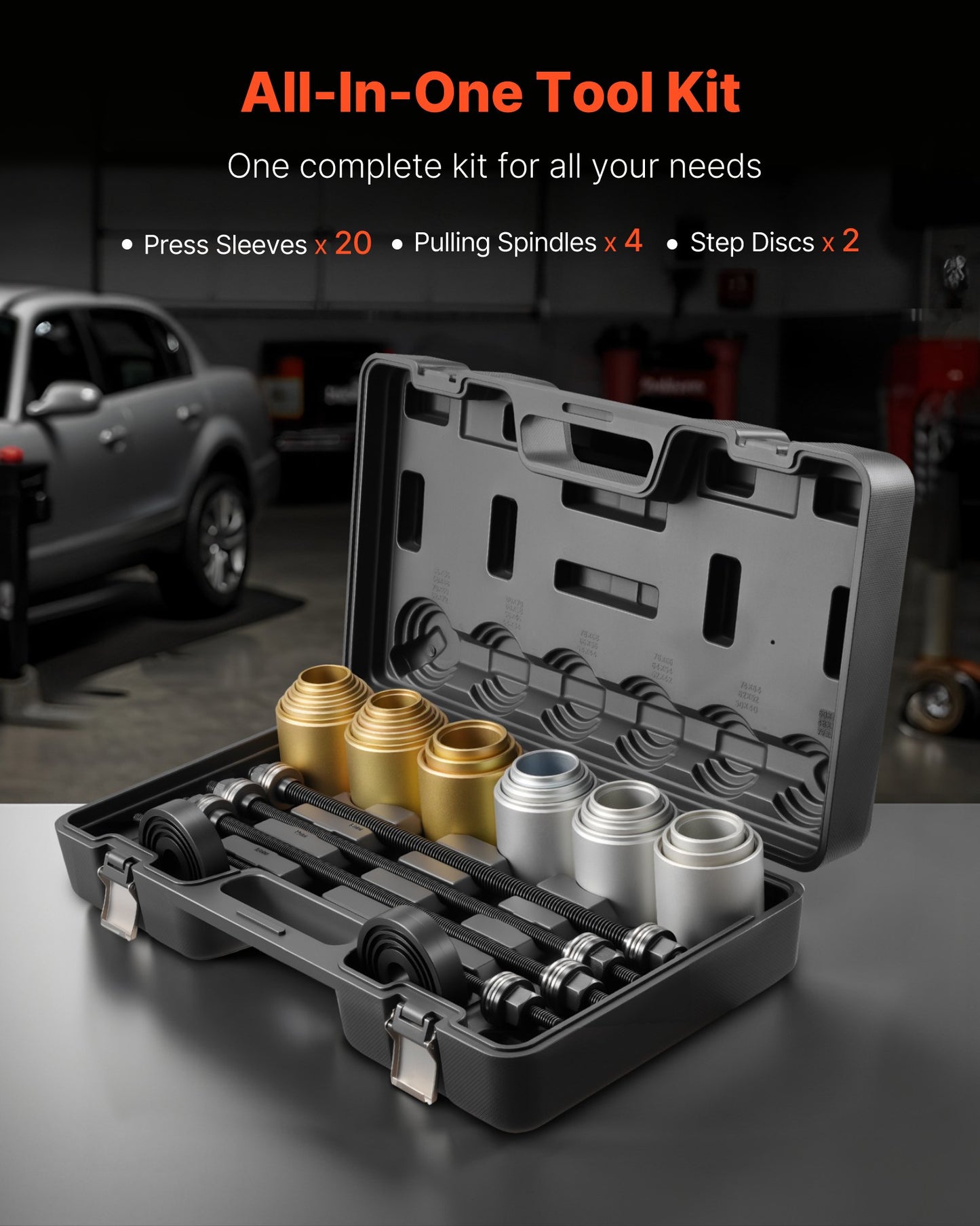 Pull and Press Sleeve Kit, 26 PCS, Steel Bush Removal Insertion Sleeve Tools with Carrying Case, Compatible with LCV and HGV Engines, for Removing and Installing Bushings, Bearings, and Seals - Image 5