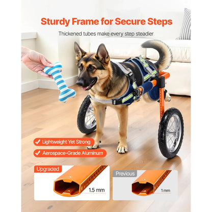 Dog Wheelchair for Back Legs, Lightweight 2 Wheels Pet Wheelchair, Height, Width & Length Adjustable, Dog Cart with Shock-Absorbing Wheels, for Injured, Disabled Dogs 21.7-39.9 kg, Large - Image 4