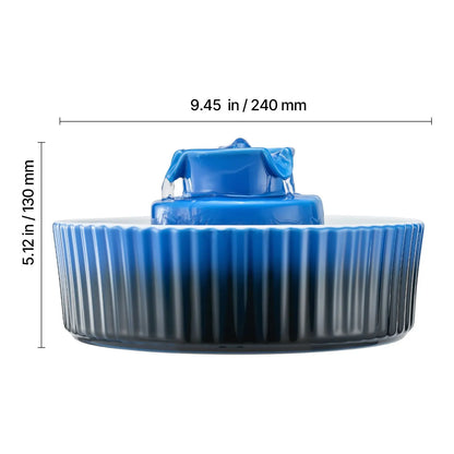 Ceramic Cat Water Fountain, 2.1 L Cupcake Pet Fountain, Porcelain Cat Water Dispenser with Ultra-Quiet Pump, 360° Drinking Area and Multi-Layer Filtration System, for Cats & Dogs Drinking(Blue) - Image 8