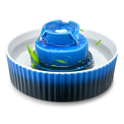 Ceramic Cat Water Fountain, 2.1 L Cupcake Pet Fountain, Porcelain Cat Water Dispenser with Ultra-Quiet Pump, 360° Drinking Area and Multi-Layer Filtration System, for Cats & Dogs Drinking(Blue) - Image 9
