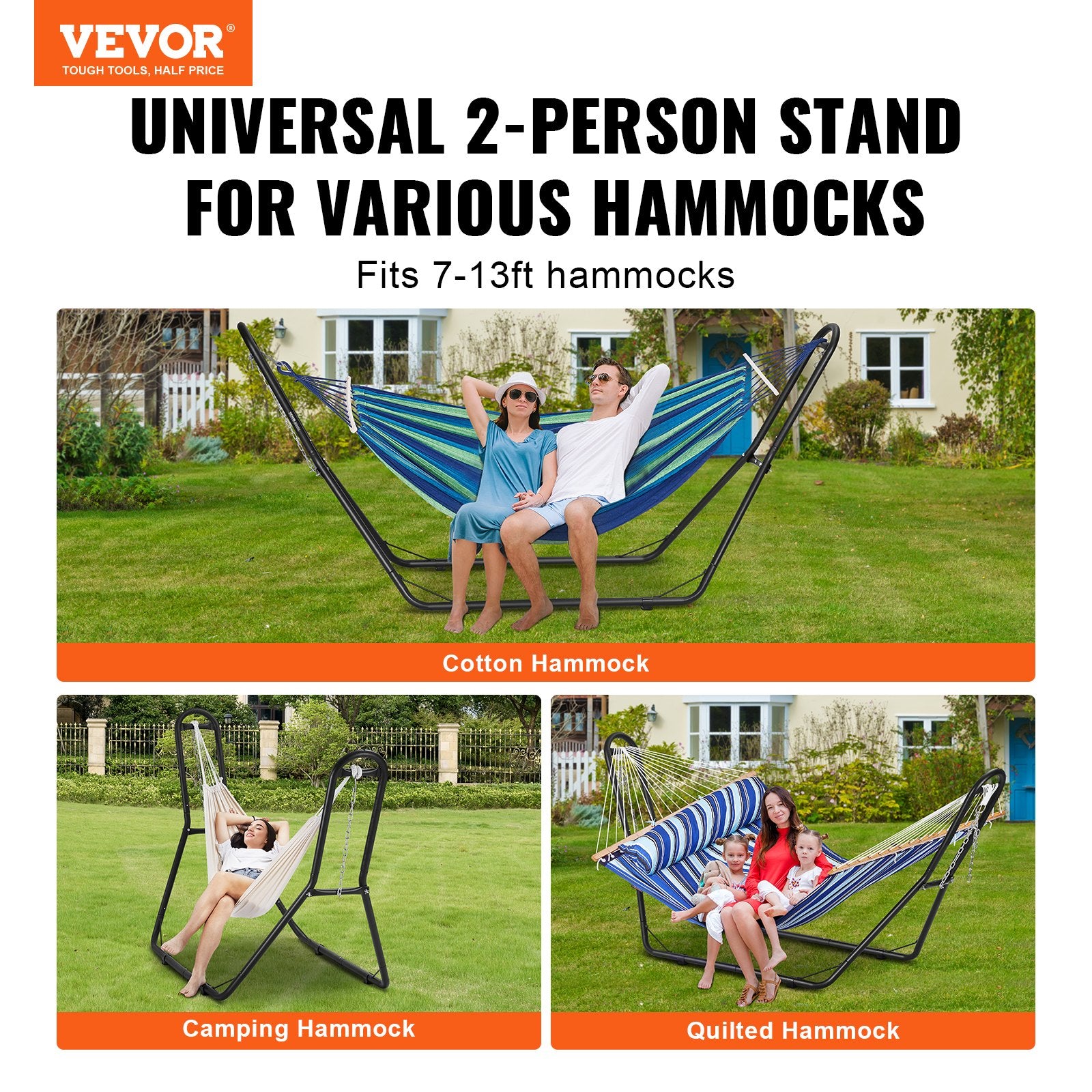 Steel Hammock Stand 450lbs Capacity Hammock Frame Fits 6.9-12.8ft Hammocks - Image 2