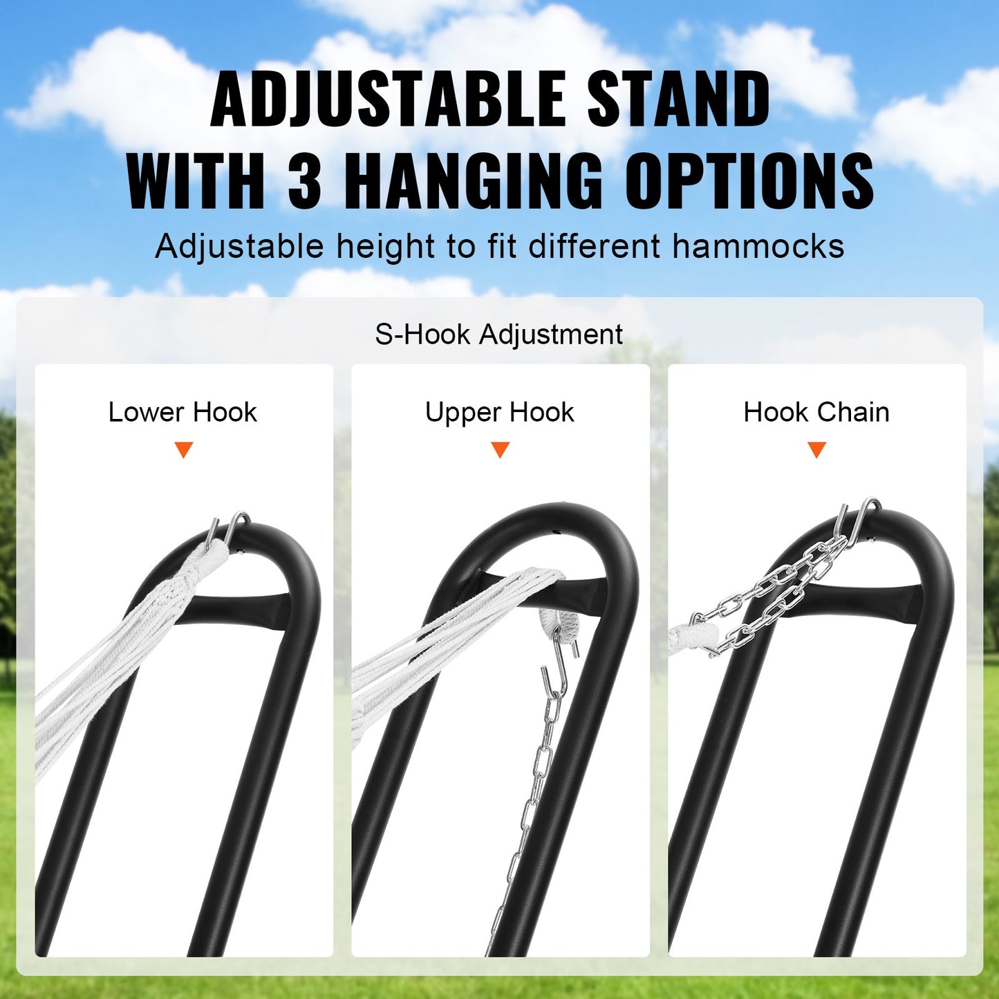 Steel Hammock Stand 450lbs Capacity Hammock Frame Fits 6.9-12.8ft Hammocks - Image 3