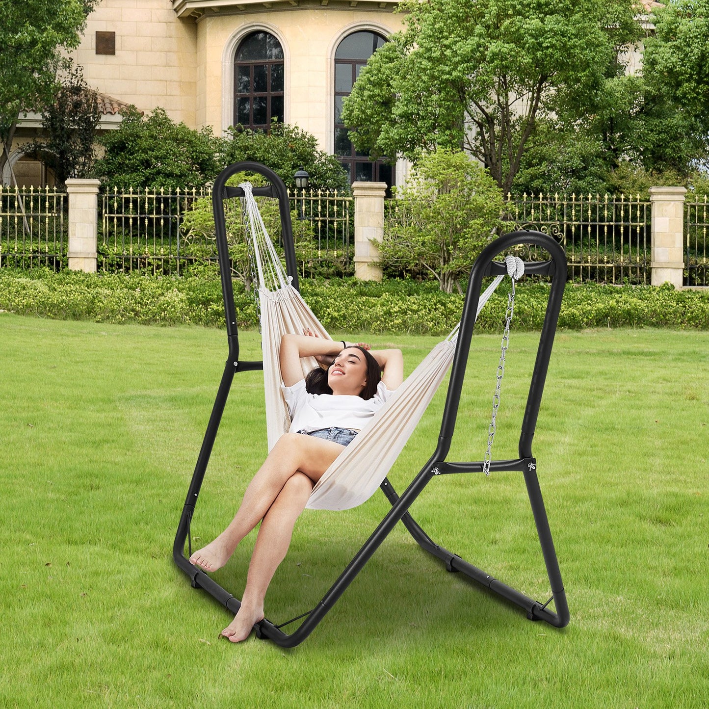 Steel Hammock Stand 450lbs Capacity Hammock Frame Fits 6.9-12.8ft Hammocks - Image 8