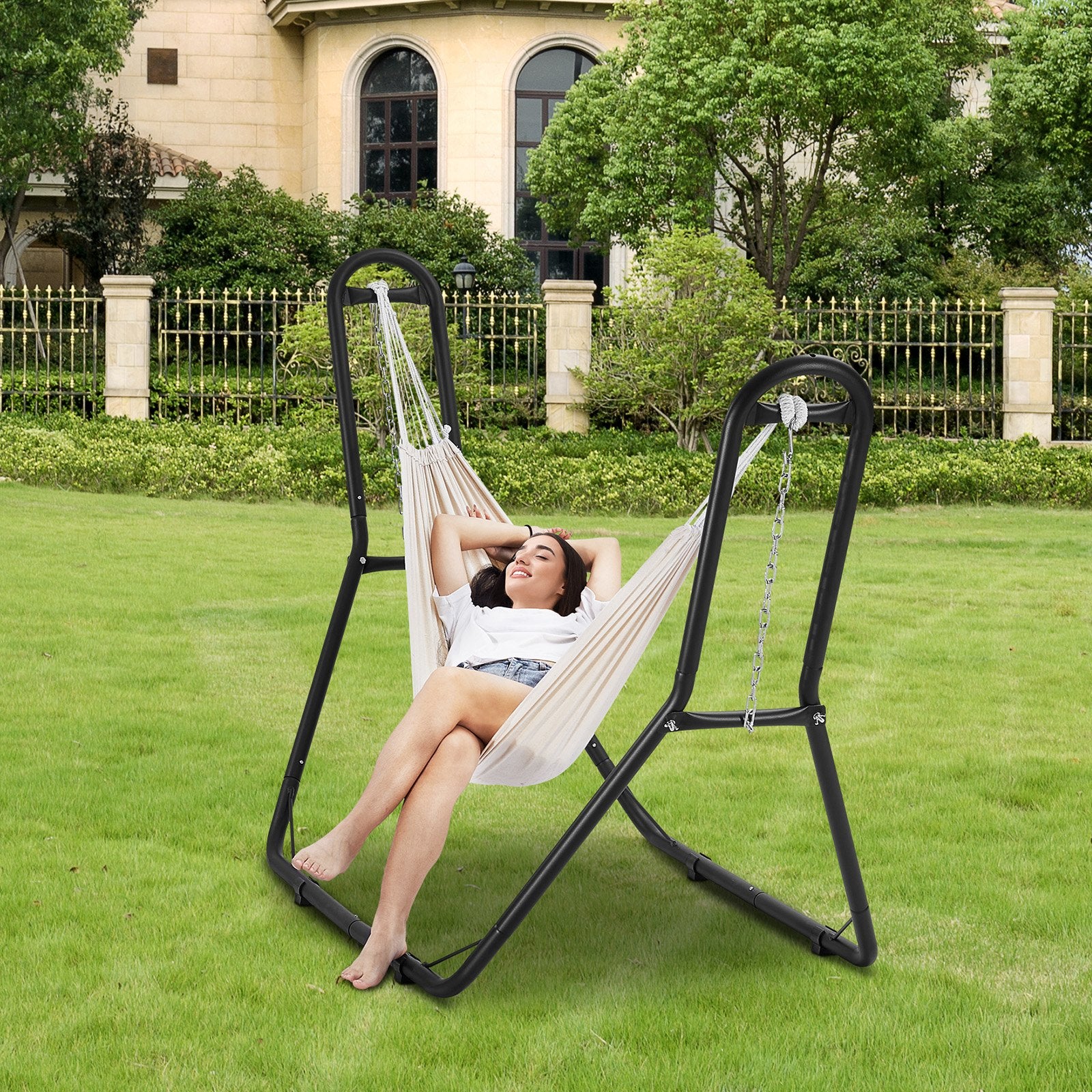 Steel Hammock Stand 450lbs Capacity Hammock Frame Fits 6.9-12.8ft Hammocks - Image 8