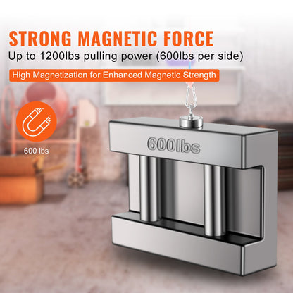 Magnet Fishing Kit, 1200lbs Pulling Force Double Sided Fishing Magnets, 2.95inch Diameter Magnet with Rope, Grappling Hook, Gloves, Waterproof Case, Threadlocker, Eye Bolt, for Fishing - Image 4