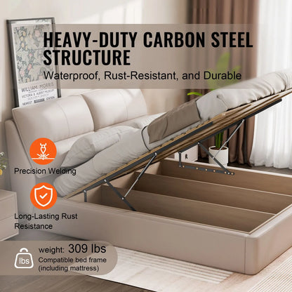 Bed Lift, 1500x2000mm Compatible Extra-large Size 140kg Load Bearing, DIY Wall Bed Mechanical Hardware Kit Vertical Deluxe, Pneumatic Lever Heavy Duty Support, Folding for Guestroom - Image 2