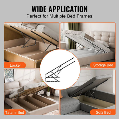 Bed Lift, 1500x2000mm Compatible Extra-large Size 140kg Load Bearing, DIY Wall Bed Mechanical Hardware Kit Vertical Deluxe, Pneumatic Lever Heavy Duty Support, Folding for Guestroom - Image 6