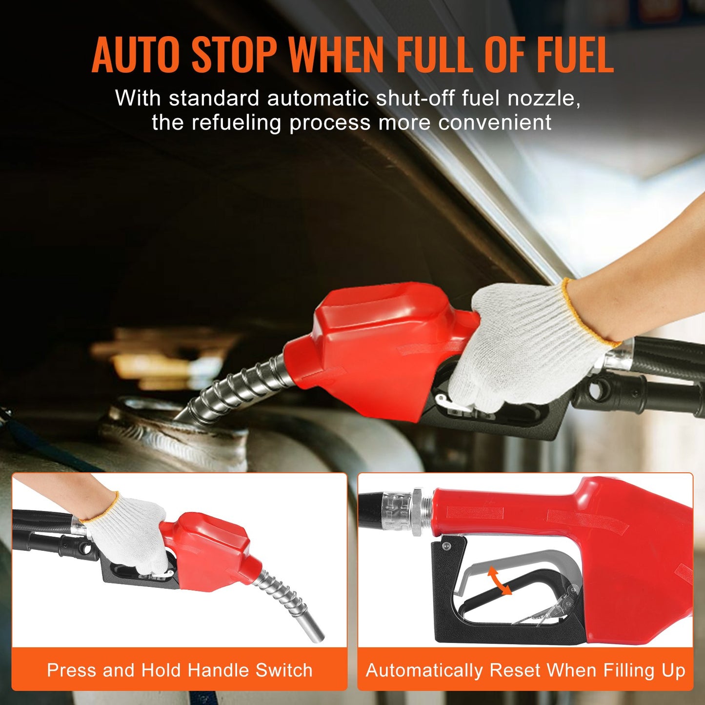 Fuel Transfer Pump, 12V DC 10 GPM 1/4 HP, Portable Electric Diesel Transfer Pump with Automatic Shut-Off Fuel Nozzle, High Flow, Long Inlet & Outlet Hose for Diesel, Kerosene, Transformer Fuel - Image 4