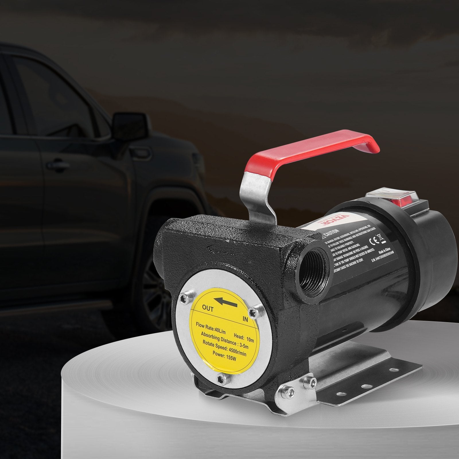 Fuel Transfer Pump, 12V DC 10 GPM 1/4 HP, Portable Electric Diesel Transfer Pump with Automatic Shut-Off Fuel Nozzle, High Flow, Long Inlet & Outlet Hose for Diesel, Kerosene, Transformer Fuel - Image 8