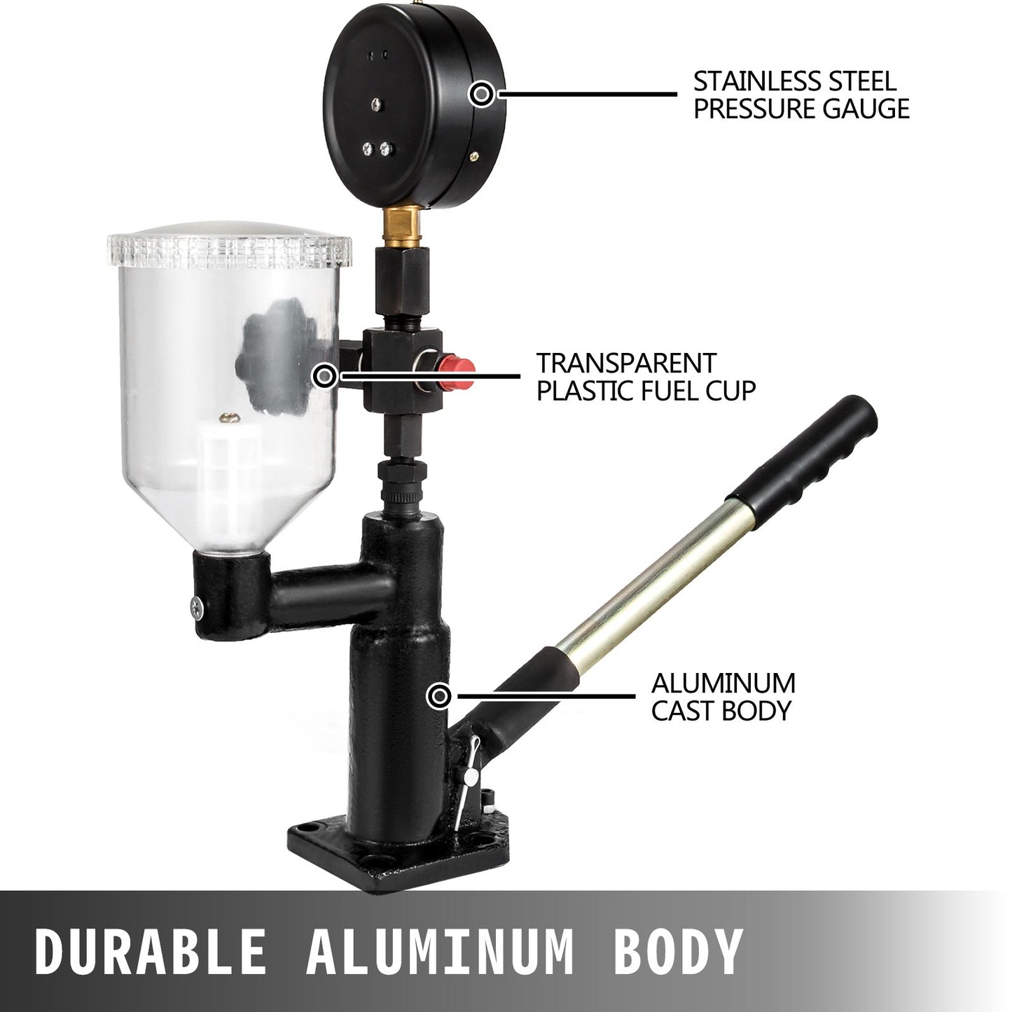 Diesel Injector Nozzle 
Pressure Tester Dual scale Manometer Test Tool 0-600Bar (0-8000PSI) 
60Mpa Test Pressure High Configuration - Image 2