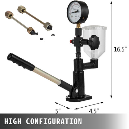 Diesel Injector Nozzle 
Pressure Tester Dual scale Manometer Test Tool 0-600Bar (0-8000PSI) 
60Mpa Test Pressure High Configuration - Image 6
