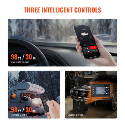 8KW Diesel Heater, 12V/24V All in One Diesel Air Heater, Bluetooth APP Control, Remote Control and Display Screen, CO Alarm, Fast Heating Vertical Portable Diesel Heater for Vehicles, Garage - Image 6