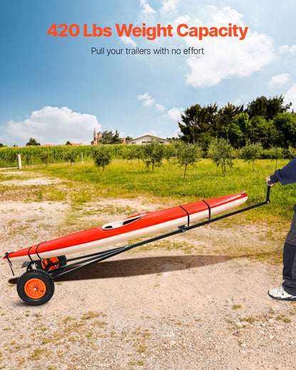 420lbs Boat Trailer Dolly Mover Adjustable Length with 15.7 in Pneumatic Tires - Image 2